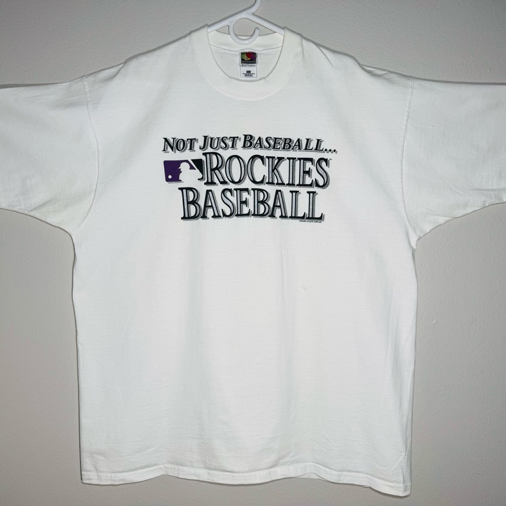 Vintage 1997 Colorado Rockies Baseball T-Shirt Size XXL White Fruit of the Loom